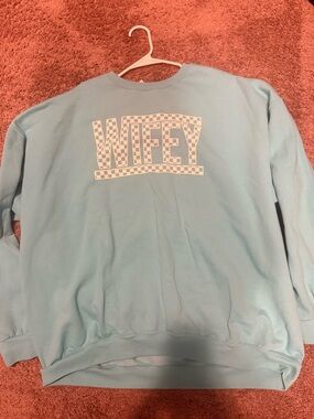 Jerzees Turquoise Graphic Crewneck Sweatshirt